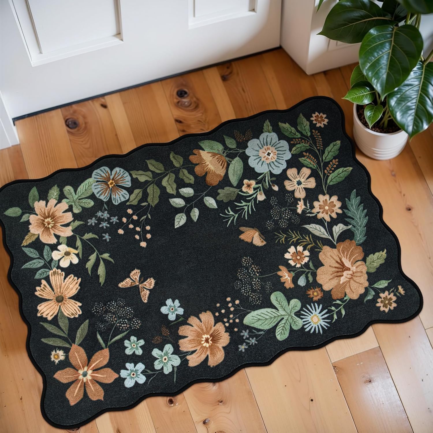 Floral Pattern Entrance Rug