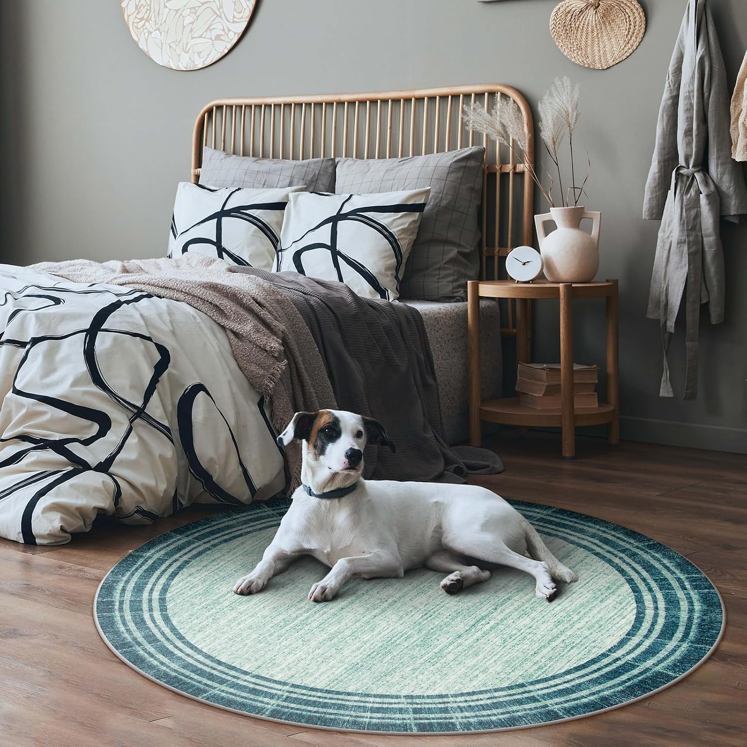 Abstract round entryway rug - Image 2