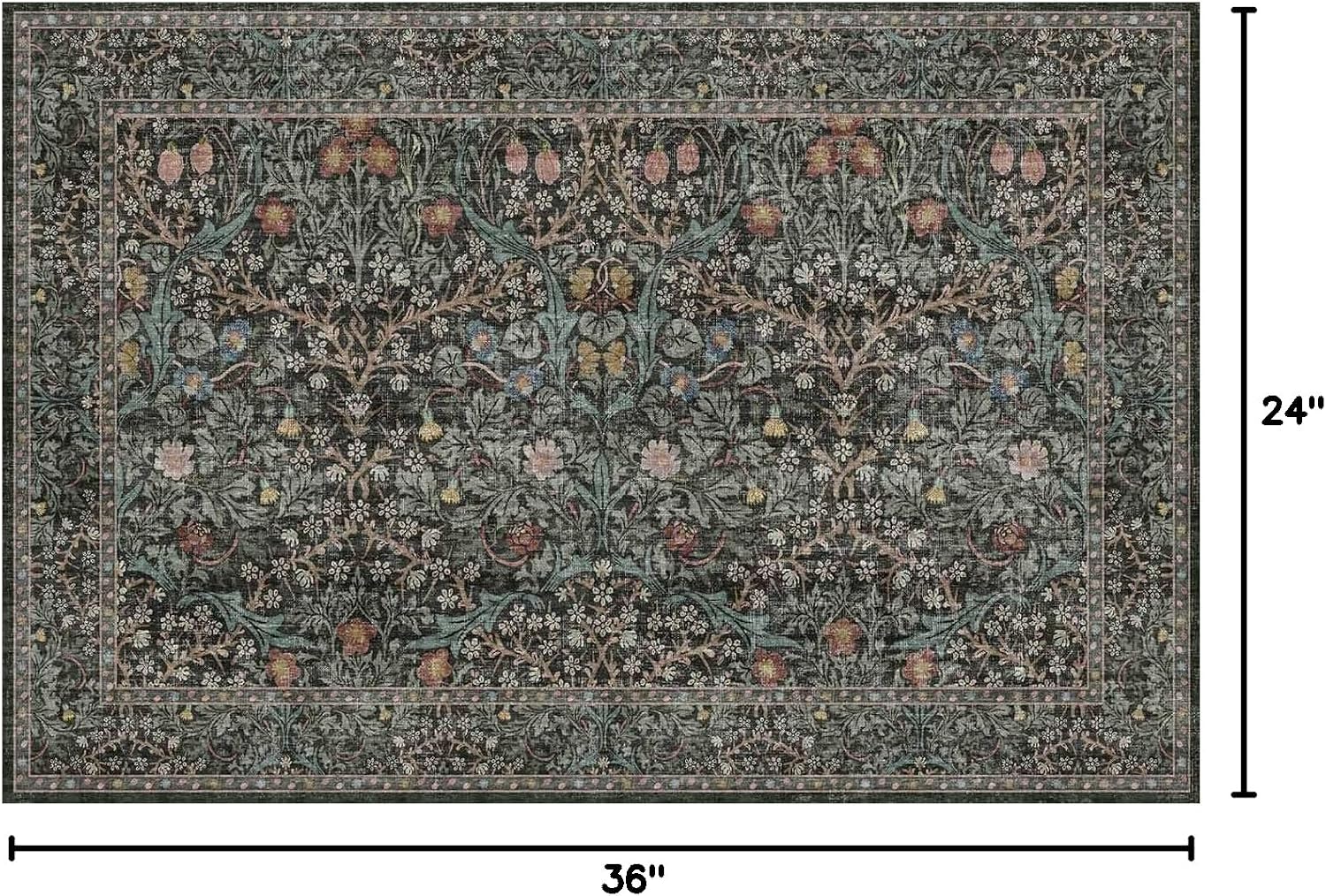 Dark Green Washable Entrance Rugs - Image 2