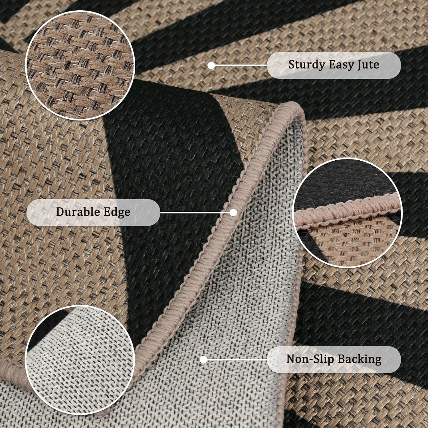 Black Sun Pattern Rug - Image 2