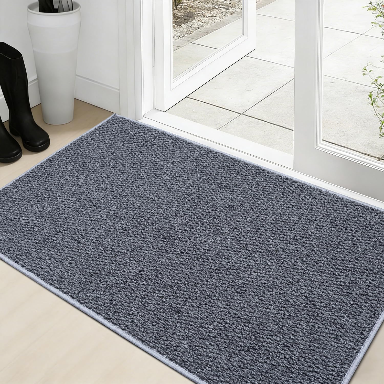 Grey Imitation Jute Doormat