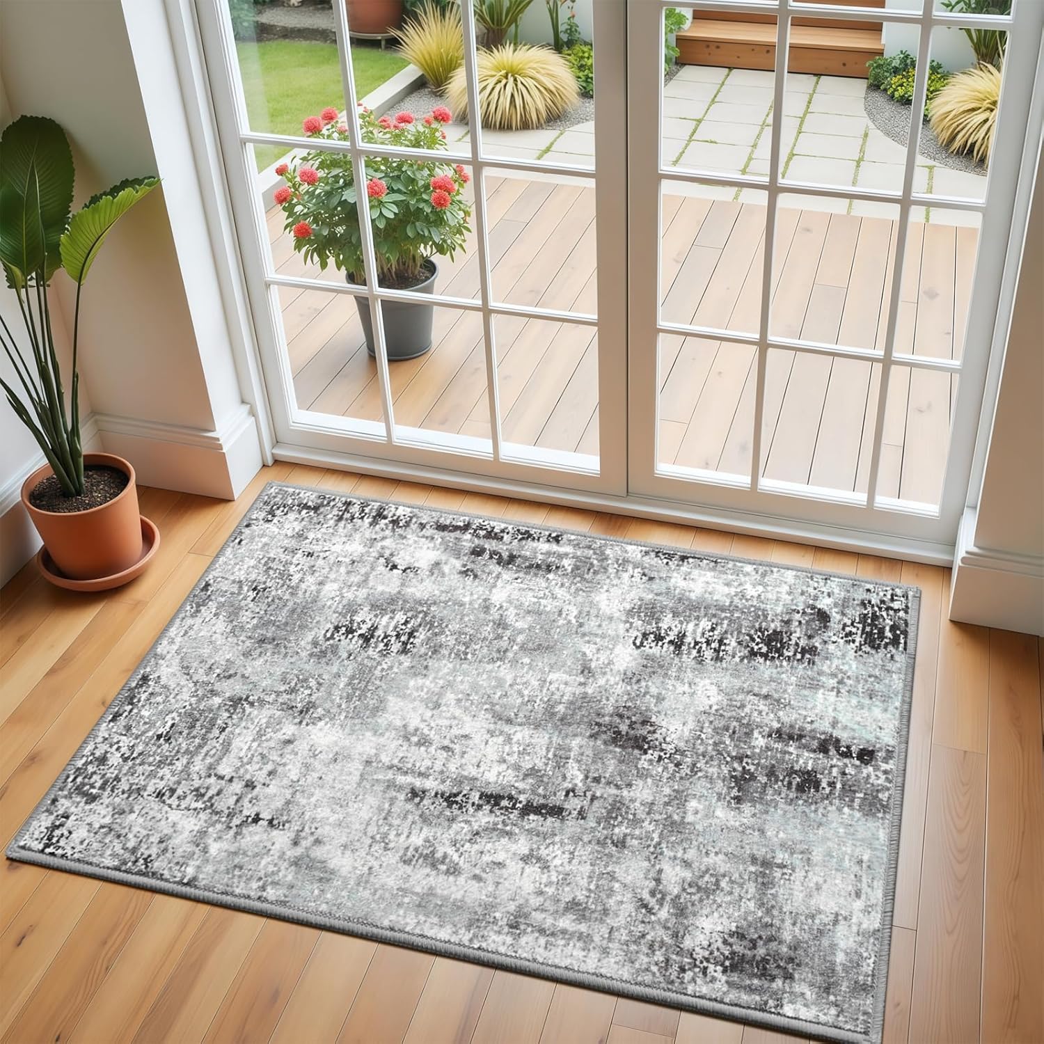 Dark Gray Washable Small Rugs