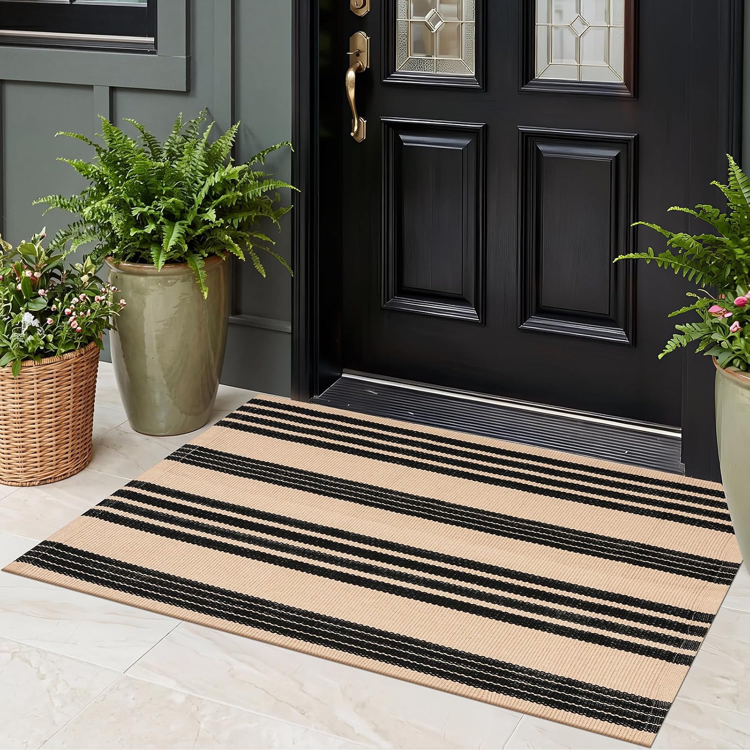 Striped Front Door Mat